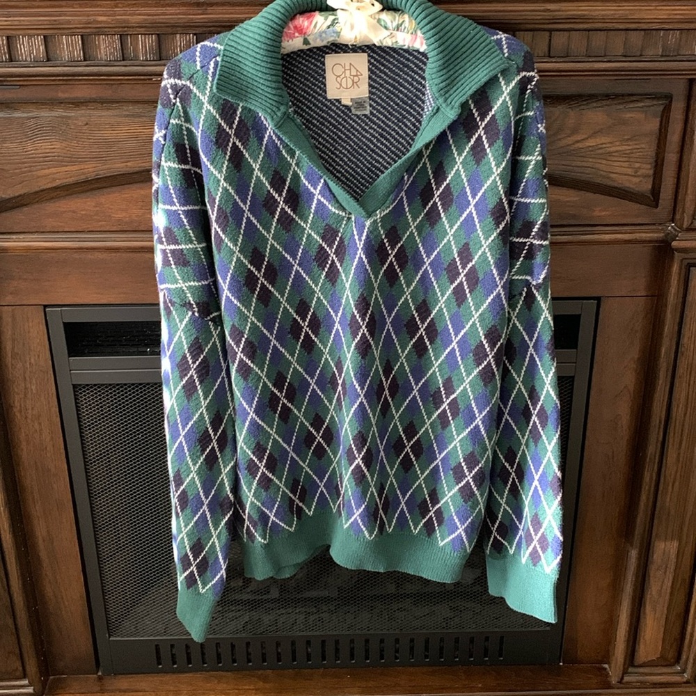 CHASER argyle sweater